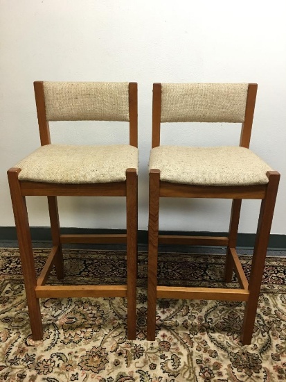 Pair of Vintage Covered Barstools