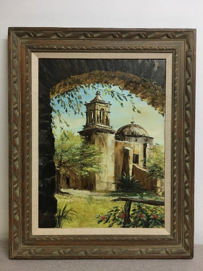 Framed Original Oil Painting "San Juan Mission" by Cristina Robbins