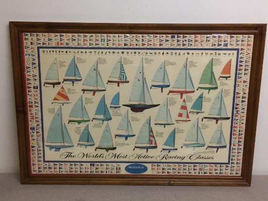 Framed Rudder Boat Print