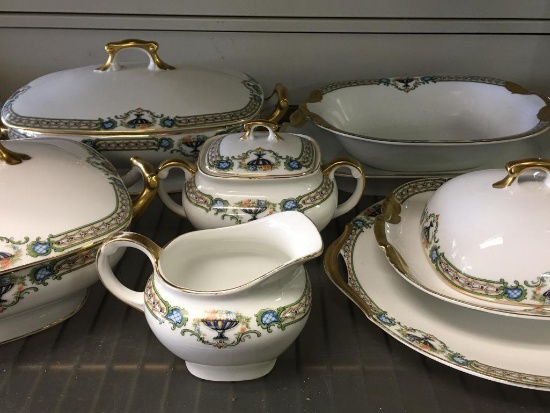 Paul Muller Selb Bavaria White "Treasure" China Serving Set