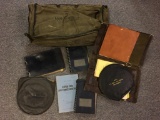 Vintage Airforce Flight Bag w/Oxygen Mask and Contents