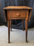 Vintage Drop Leaf Side Table w/Drawer