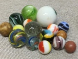 Group of Vintage Marbles of Various Sizes and Colors