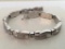 14K Italy White Gold and Diamond Bracelet Weight .49oz