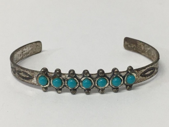 Child's Sterling Silver & Turquoise Cuff Bracelet