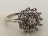 14K White Gold and Diamond Ring