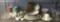 Shelf Lot of Misc Decorative Porcelain Plates, Canisters and More