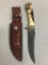 Scrade Buck Knife w/Bone Handle and Sheath