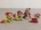 Vintage Porcelain Santa and Elves 4 Piece Set