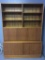 Mid Century Modern Two Piece Bookshelf w/Drop Leaf Desk
