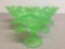 Group of Six Vintage Vaseline Glass Sundae Glasses