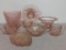 Lot of Misc Pink Depression Glass