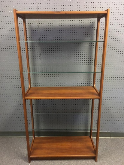 Mid Century Modern Glass Shelving Unit Made in Denmark