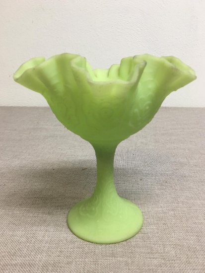 Fenton Raised Ruffled Top Glass Candy Dish