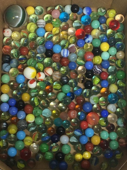 Large Lot of Various Vintage Marbles