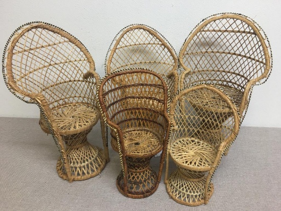 Group of Wicker Doll Furniture