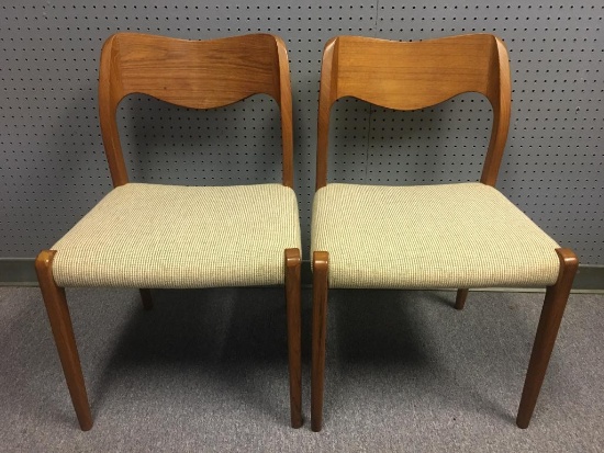 Pair of Vintage Mid Century Modern Dining Chairs by J.L. Moller