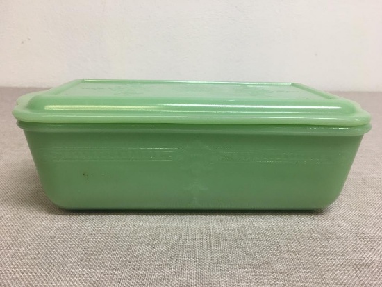 Vintage Fire King Jadeite Philbe Refrigerator Dish w/Lid