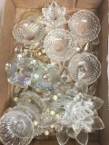 Lot of Vintage Glass Candle Drip Plates w/Crystals