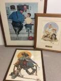 Three Framed Norman Rockwell Prints