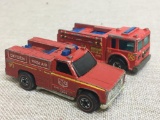 Vintage Hot Wheels Redline Fire Truck and Ambulance