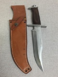 Explorer Knife w/Wood Inlay Handle and Sheath
