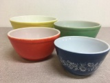 Group of Four Vintage Pyrex Stacking Mixing Bowls