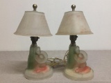 Pair of Glass Mexican Style Lamps