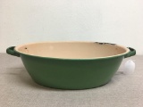 Vintage Retro Green Enamelware Pot w/No Lid