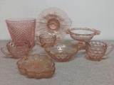 Lot of Misc Pink Depression Glass