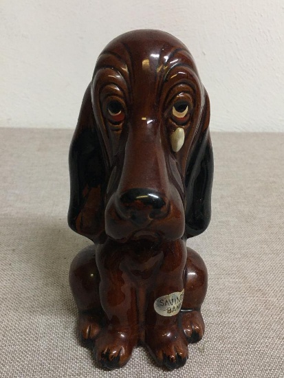 Vintage Ceramic Hound Dog Bank