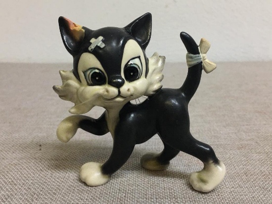 Vintage '60's Josef Originals "Tuffy" The Black and White Alley Cat Resin Figurine