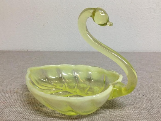 Handblown Glass Swan Trinket Dish