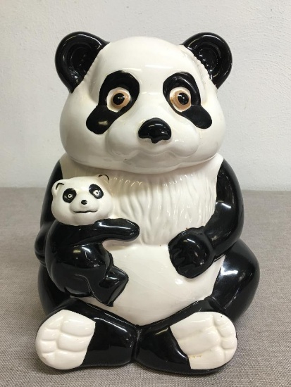 Vintage Panda with Panda Cub Cookie Jar