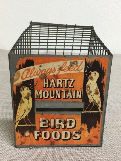 Vintage Hartz Mountain Advertising Metal Bird Cage