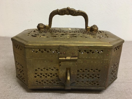 Large Brass Vintage Cricket Box
