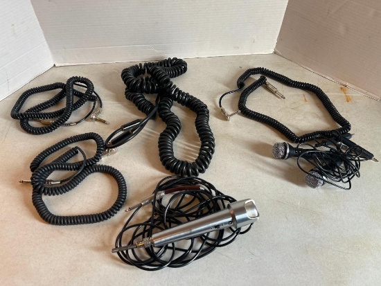 Group of Electric Instrument Cords and More as Pictured
