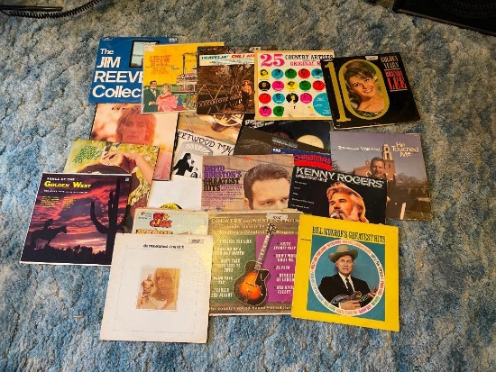 Group of 33RPM Records, Includes Vintage Rock and Country