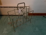 Vintage, Metal, Gold Tone Magazine Rack