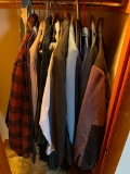 Closet Lot of Men's Suits, Jackets, Shoes and Cowboy Boots