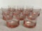 Group of Vintage Pink Glass Cocktail Glasses