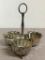 Vintage Silver Plate Condiment Serving Dish w/Spoons