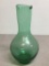 Vintage Blown Green Glass Pitcher w/Dual Spout