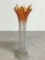 Vintage Fenton Glass Diamond Point Ribbed Swung Vase