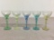 Group of 5 Vintage Multi Color Stemmed Champagne Glasses
