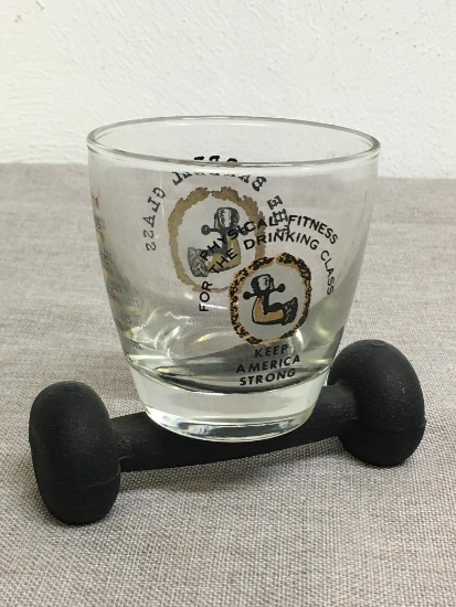Vintage Barbell Drinking Glass (Cast Iron Barbell)