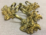 Vintage Metal Gold Tone Cherub Curtain Tie Backs