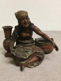 Vintage 1920's Cold Painted Metalware Spelter Statue