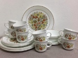 Group of Vintage Corelle Plates, Salad Plates, Bowls, Cups and Saucers
