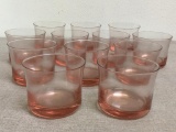 Group of Vintage Pink Glass Cocktail Glasses